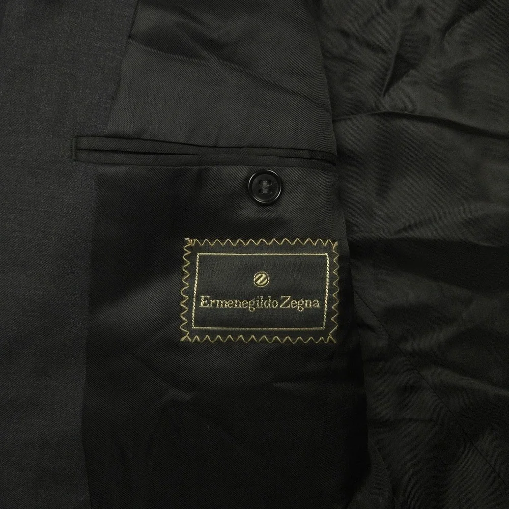 Ermenegildo Zegna Super 100s Wool Blazer IT54 Black Made Italy Sport Coat